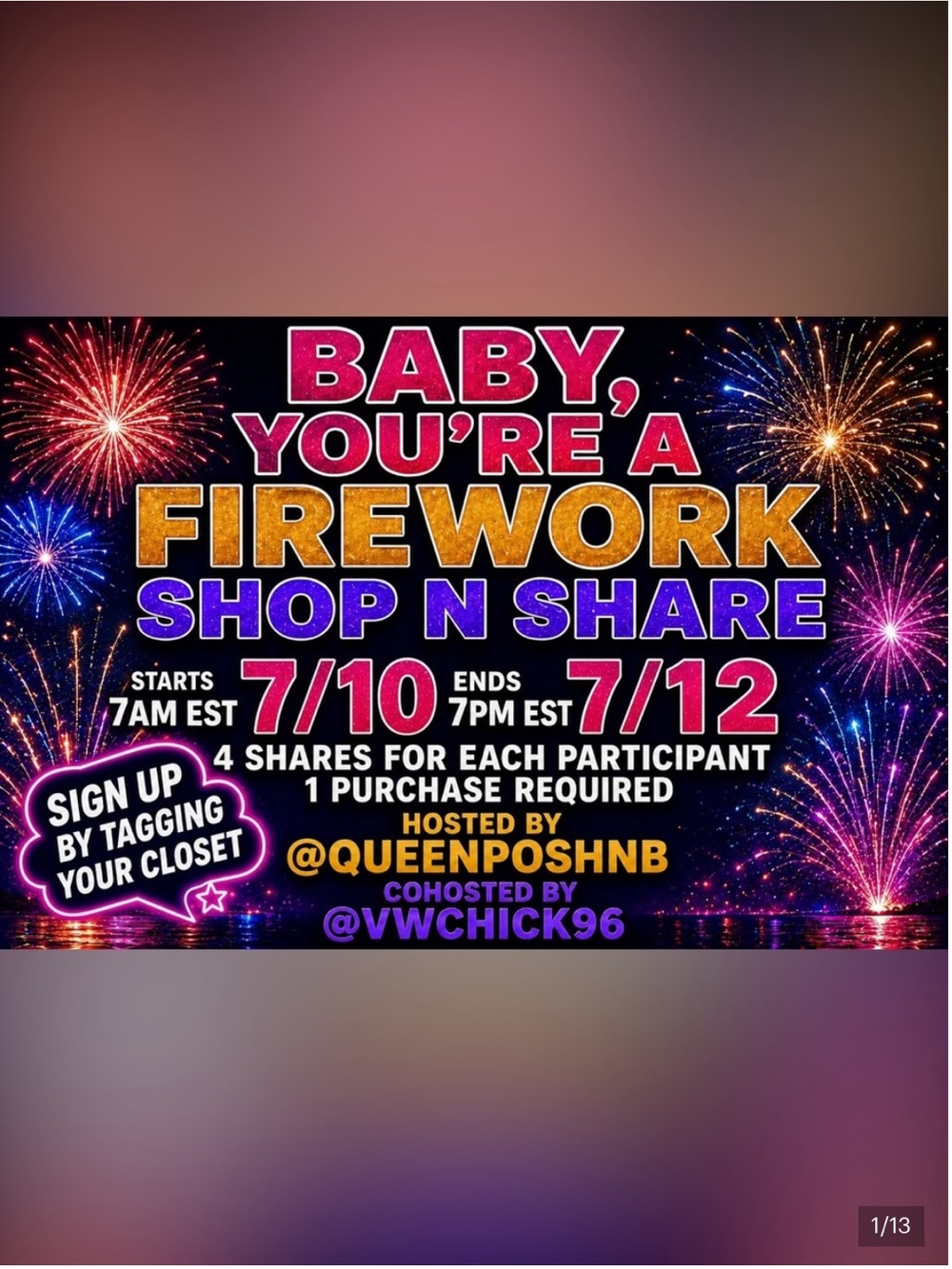 Baby You’re a Firework 🧨 Shop & Share Event